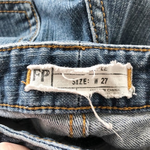 Free People Studded Punk Rock Cutoff Denim Shorts - Picture 3 of 6